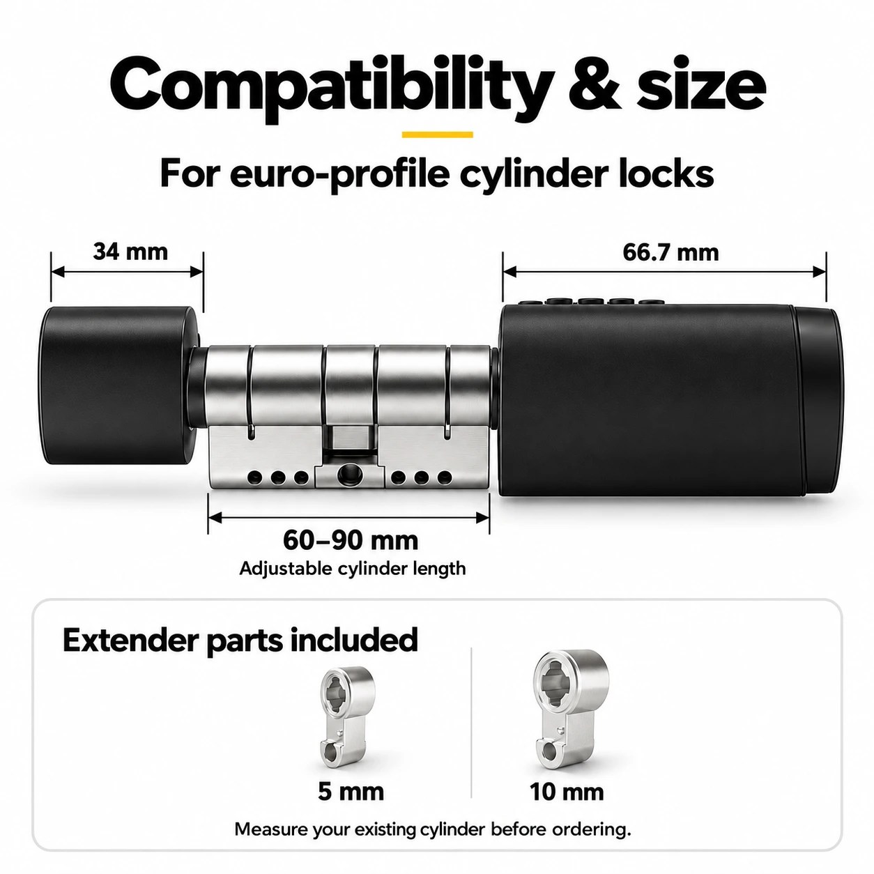 ALTIX ONE Smart Door Lock Cylinder – Fingerprint, PIN, Card & TTLock App (IP66) - image 9