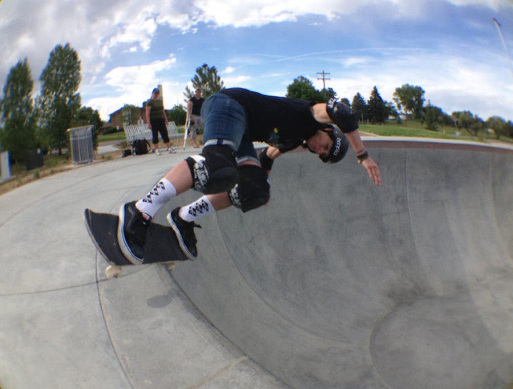 Cara Beth Burnside made her mark on the scene starting in 1989 when she was on the cover of Thrasher Magazine. 

In her career she was the first woman to have a signature skate shoe which was made by Van's and she won 16 titles including an Olympic Gold for US in snowboarding. 

However, her biggest contribution is convincing X-Games to  host a women's event. In 2003 the first ever X-Games Women's Vert Competition, which she competed and won gold.