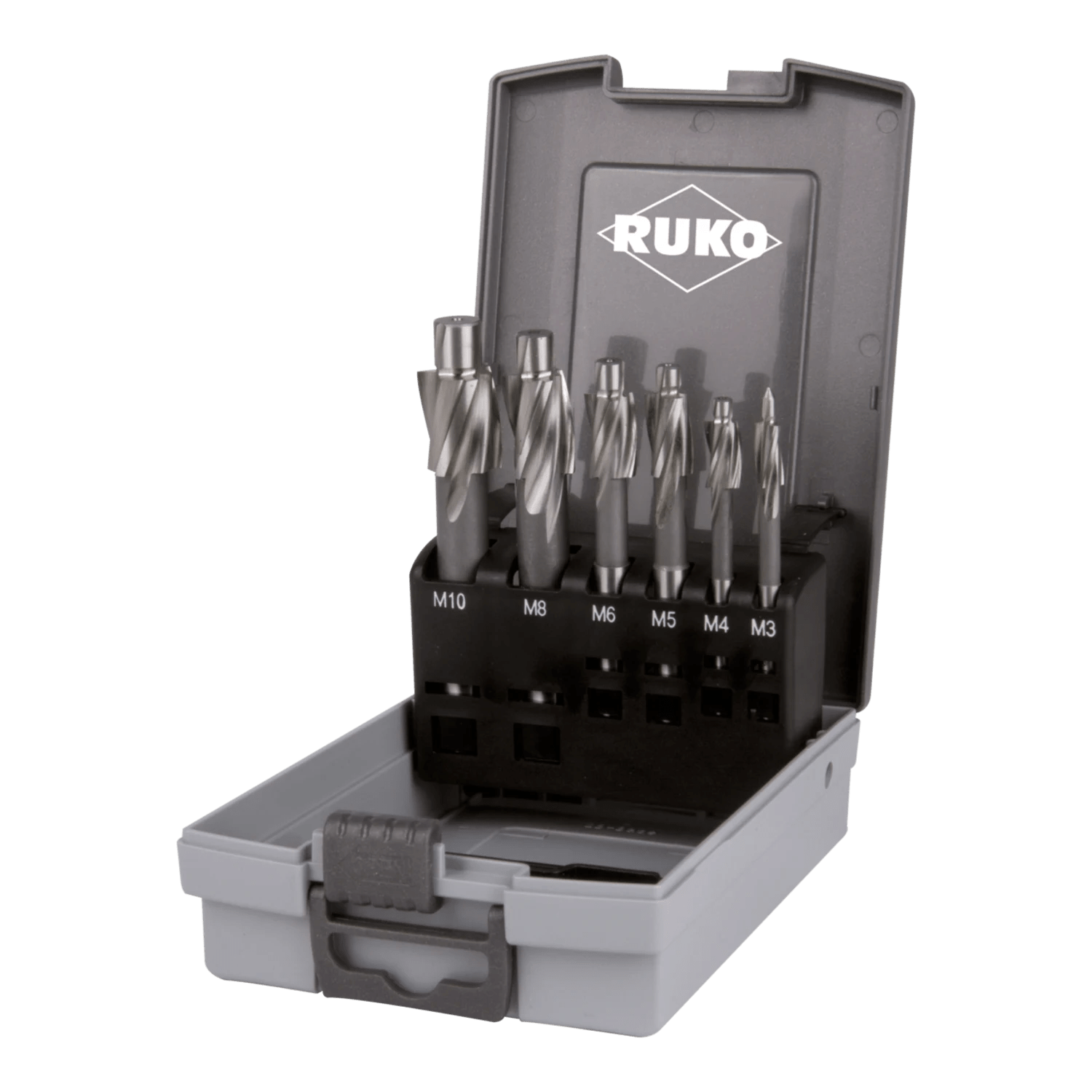 Juego de 6 avellanadores planos HSS DIN 373 paso standard Ruko 102451