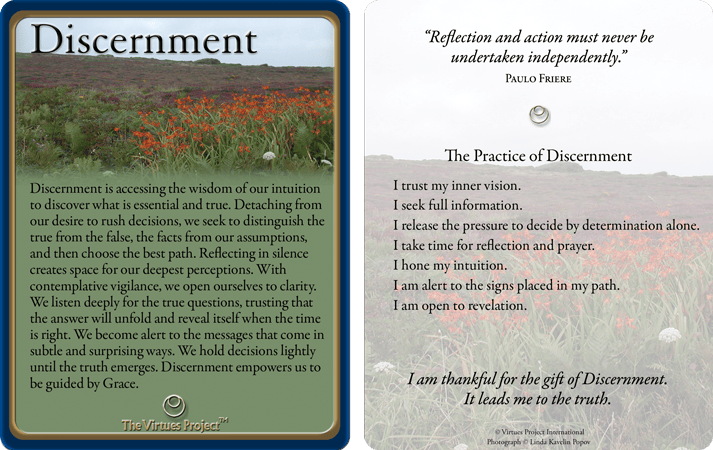 The Virtues Project - Discernment card