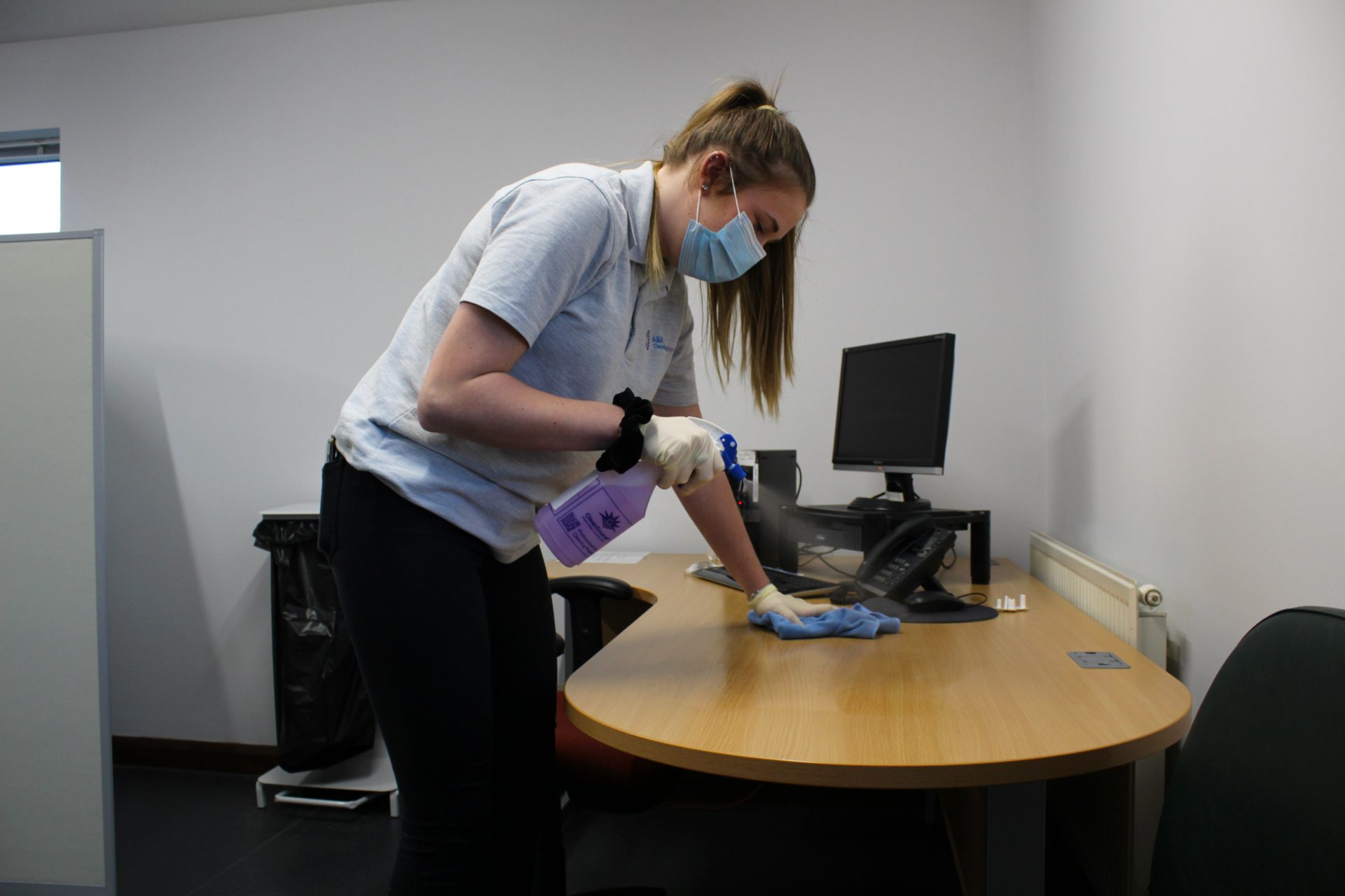 office being cleaned