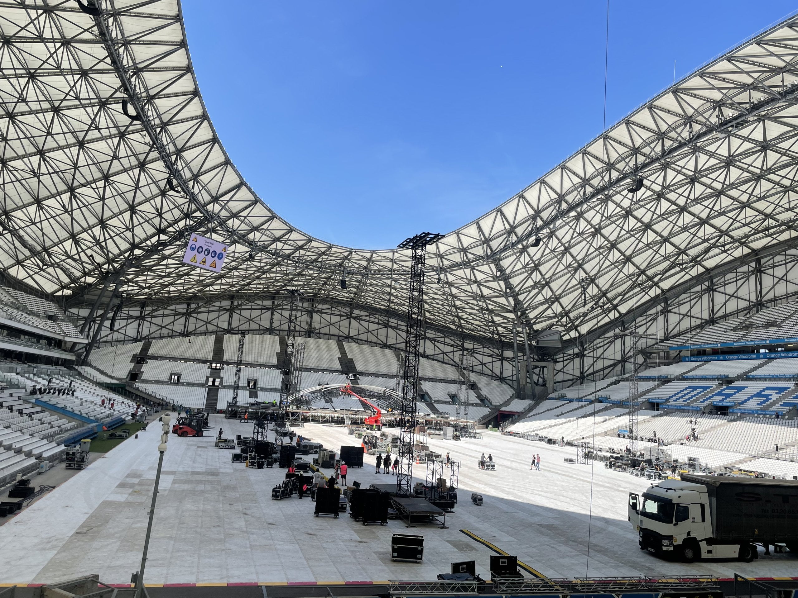 work in progress at "Stade Vélodrome" Marseille