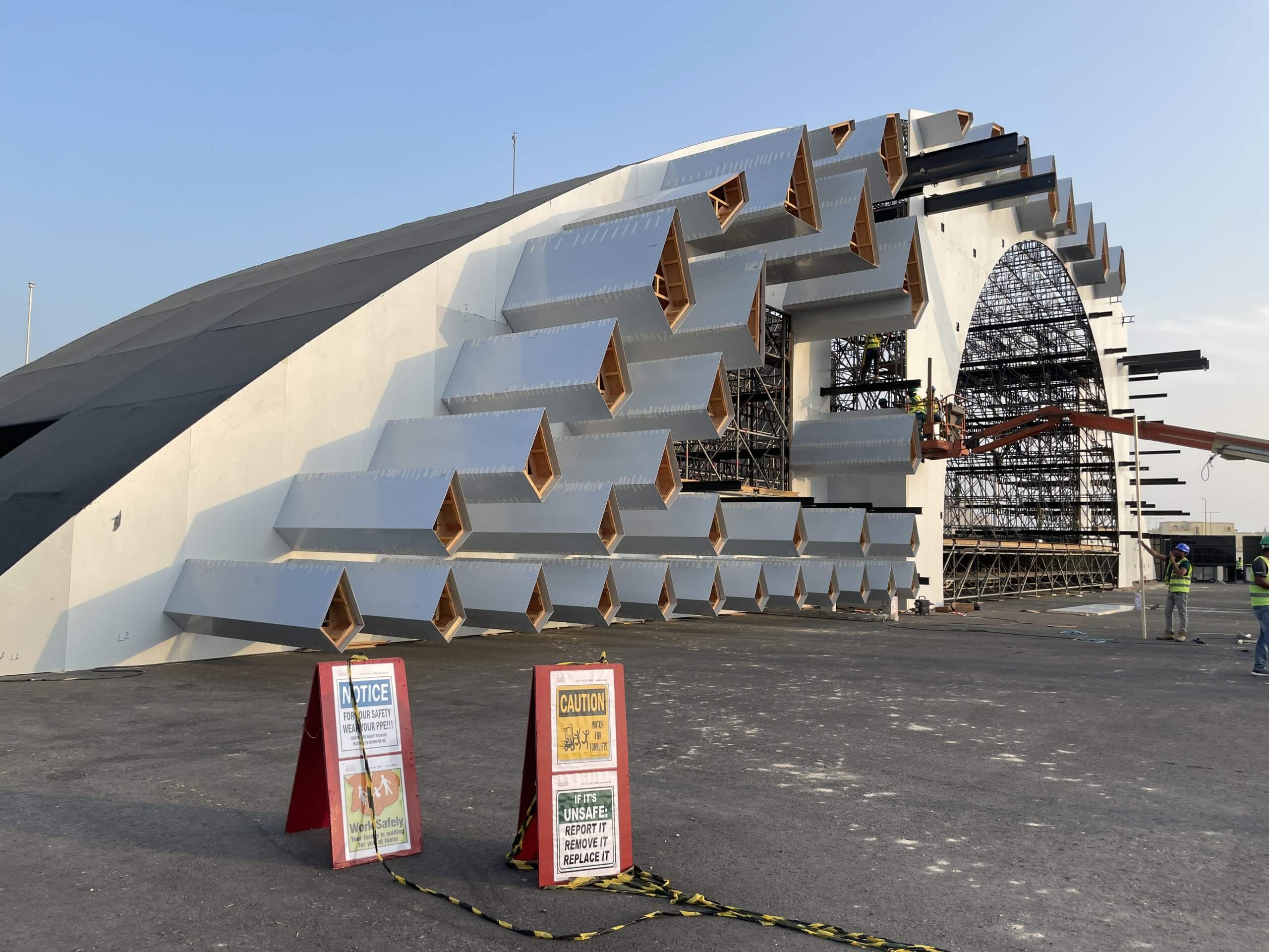 Scaff stage decoration in Qatar