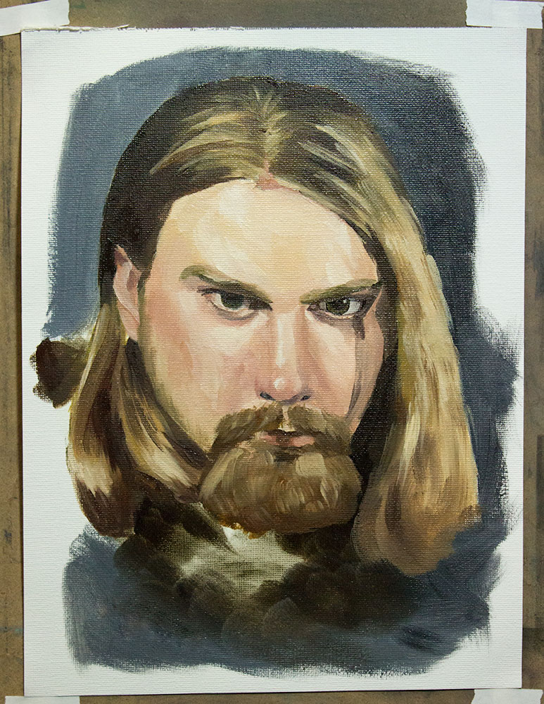 Portrait Challenge in Oils Day 1