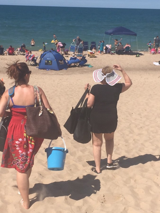 Our day at the beach, Lake Michigan.