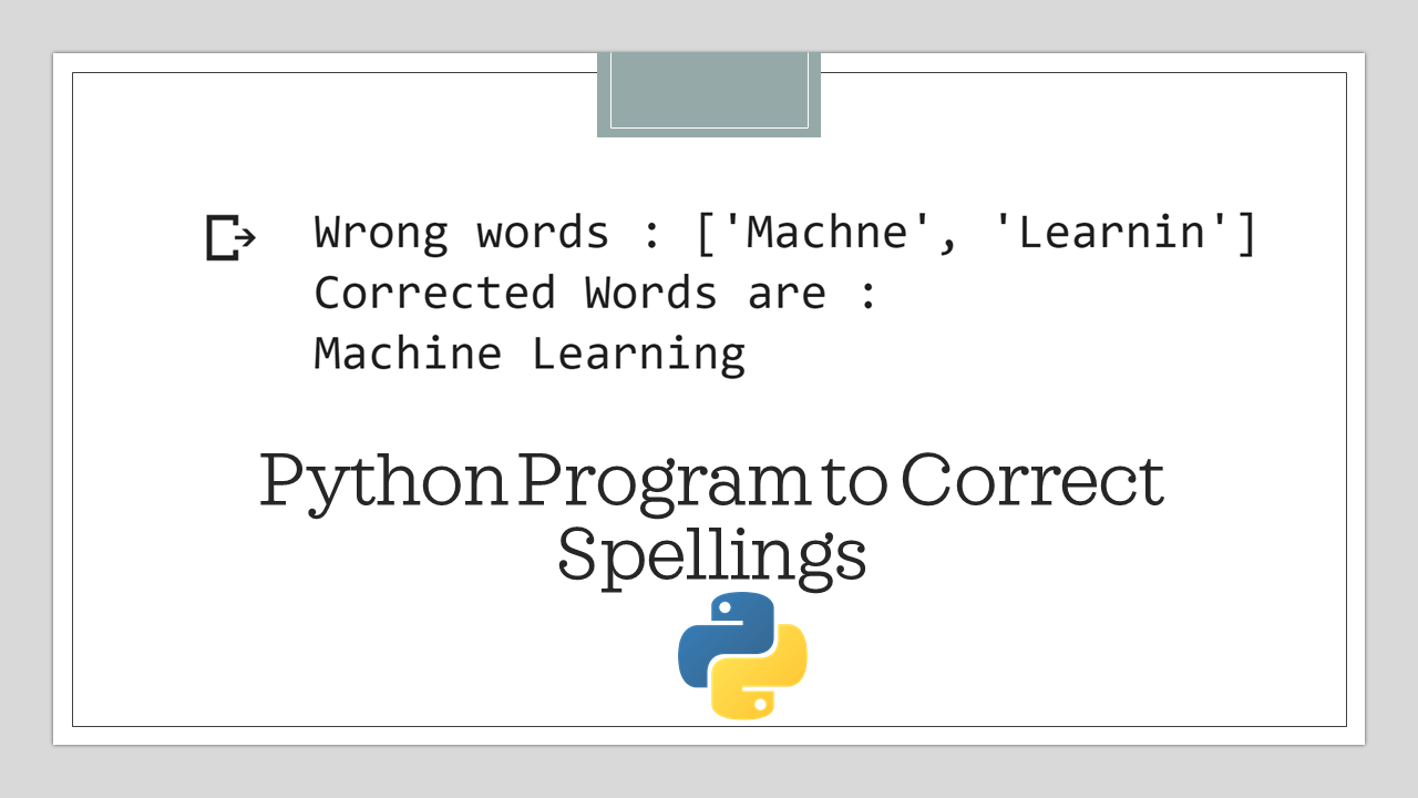 Correct Spellings with Python