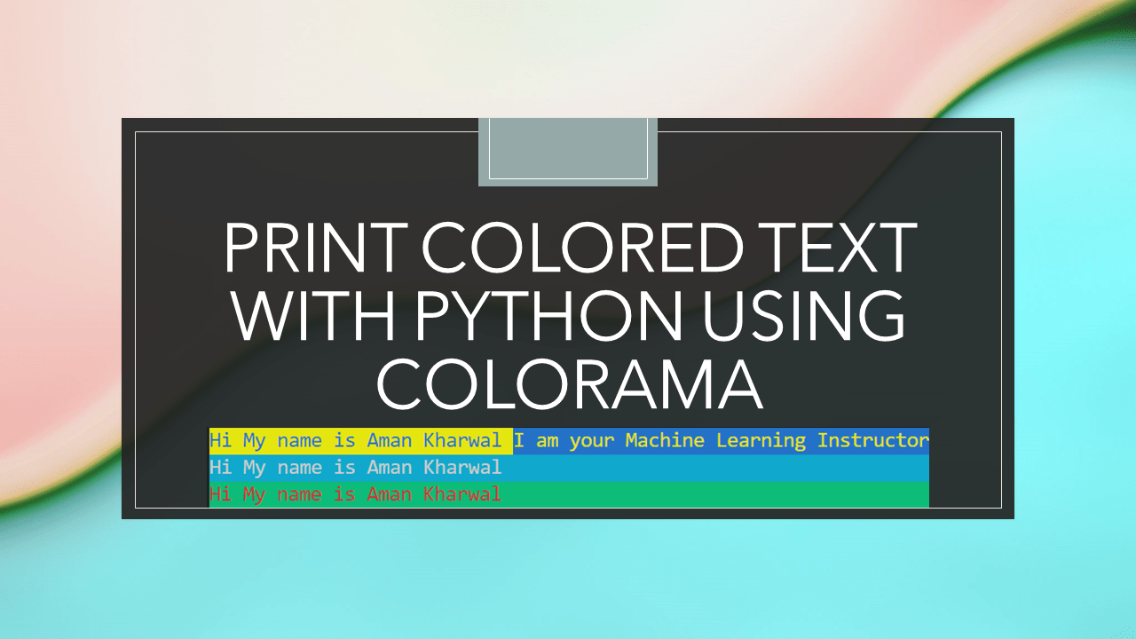 Print Colored Text with Python