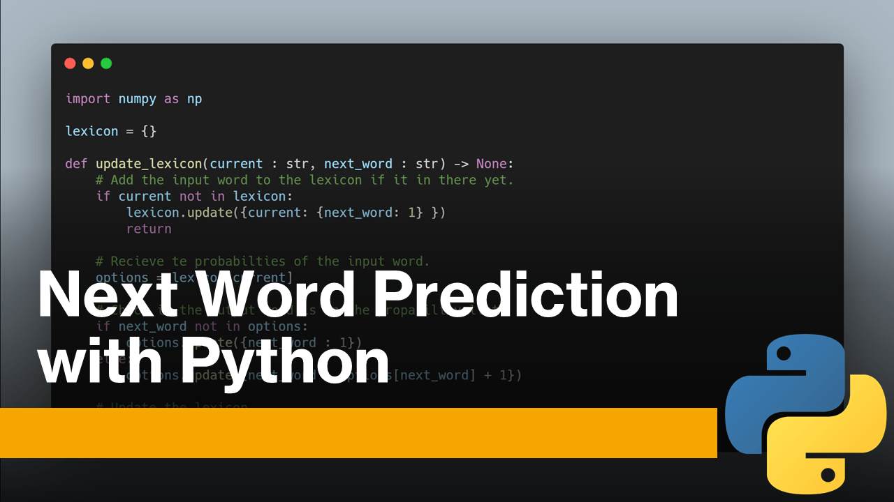 Next Word Prediction with Python