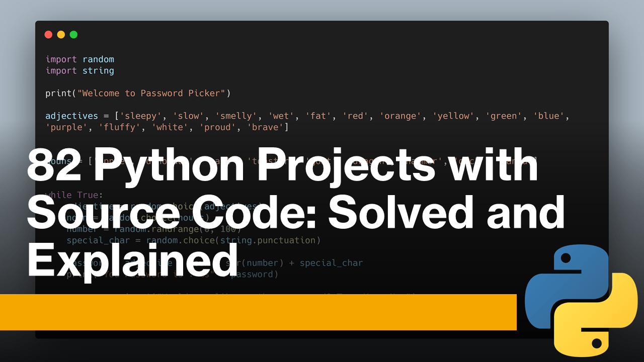 82 Python Projects with Source Code
