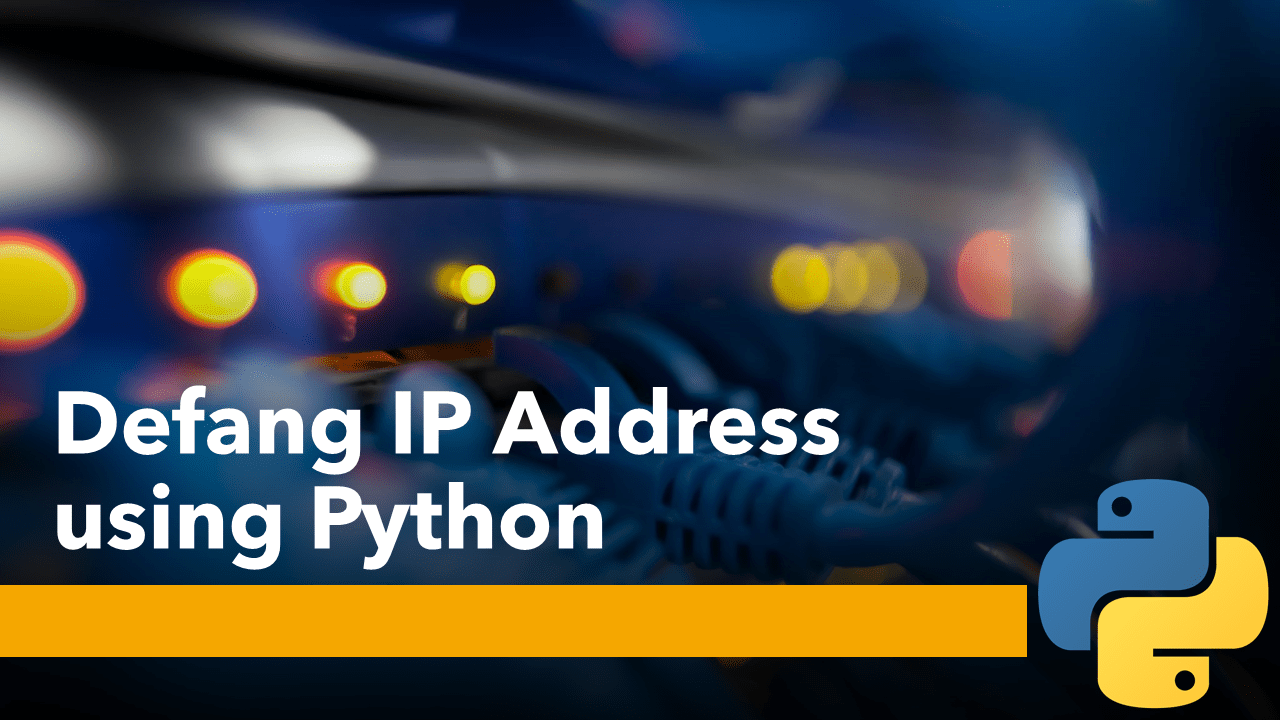 Defang IP Address using Python