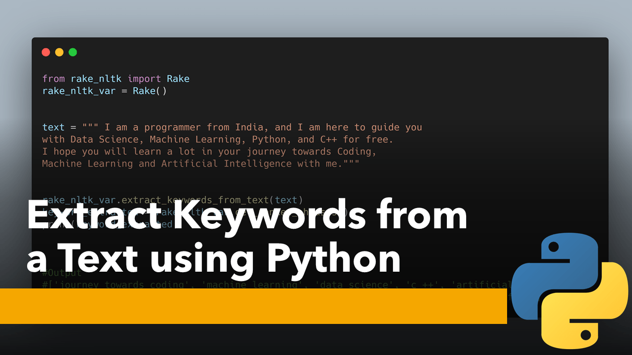 Extract Keywords using Python