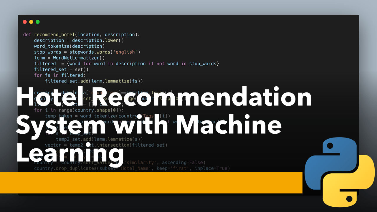 Hotel Recommendation System with Machine Learning
