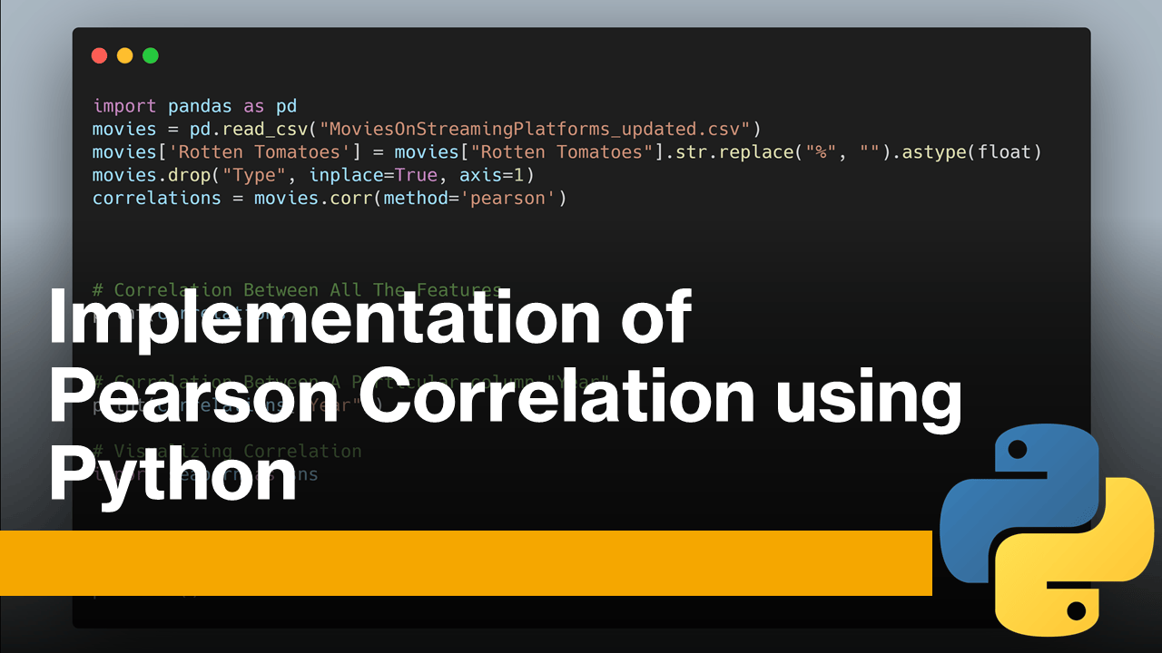 Pearson Correlation using Python