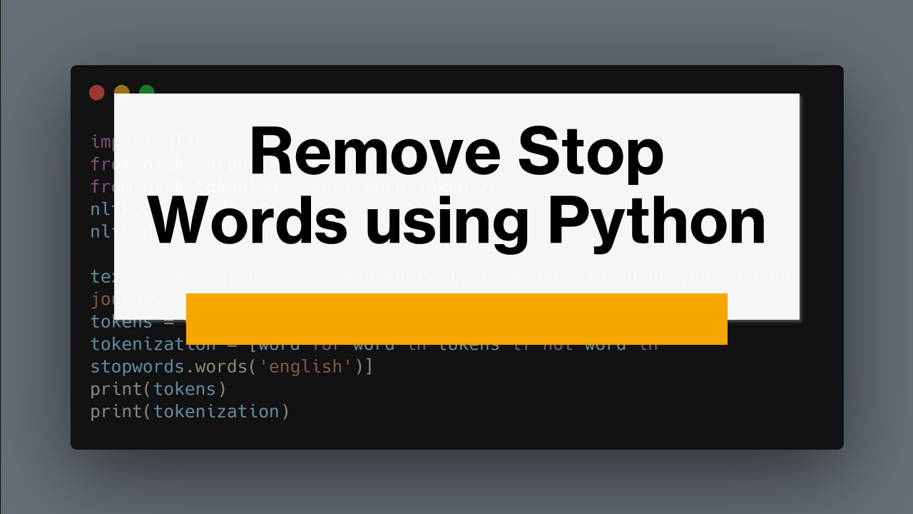 Remove Stop Words using Python