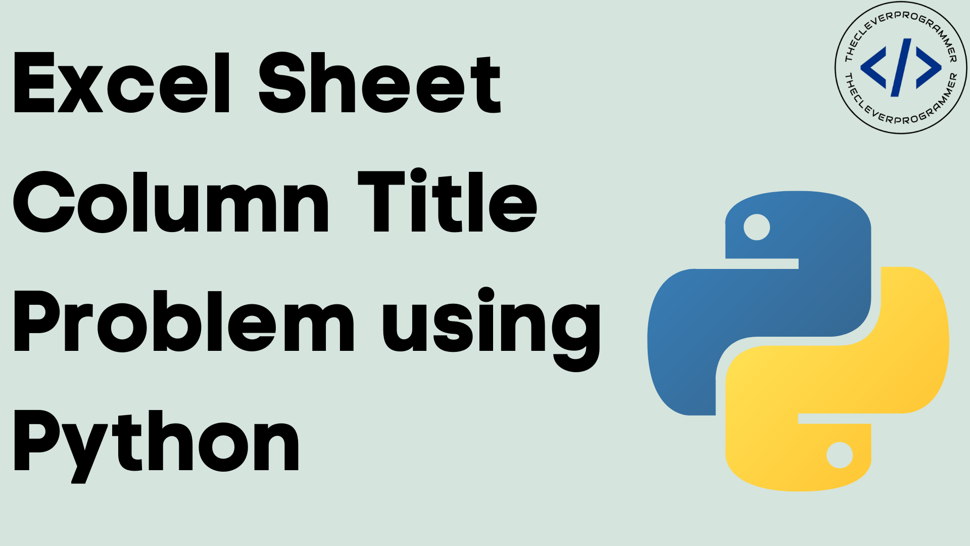 Excel Sheet Column Title using Python