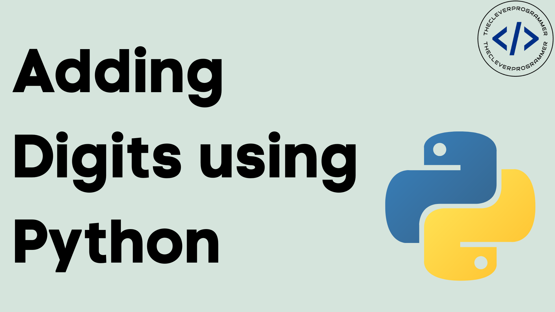 Add Digits using Python