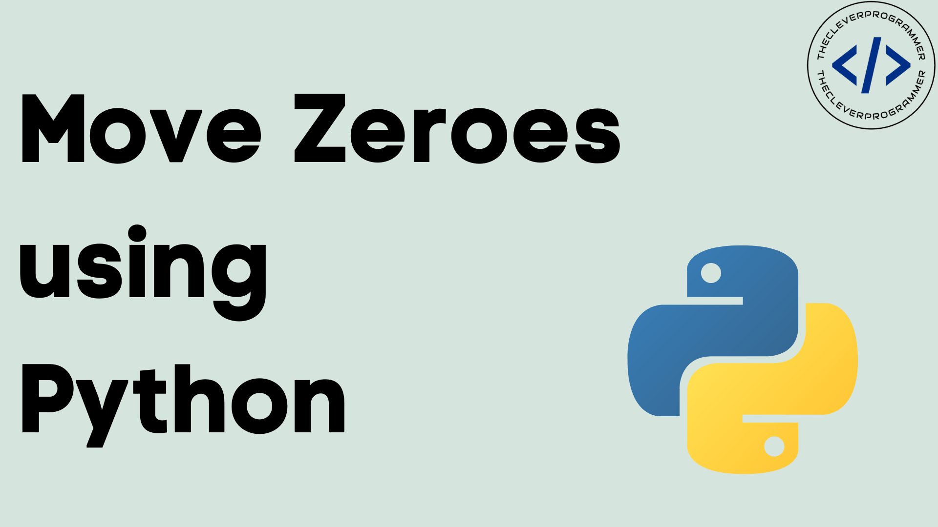Move Zeroes using Python