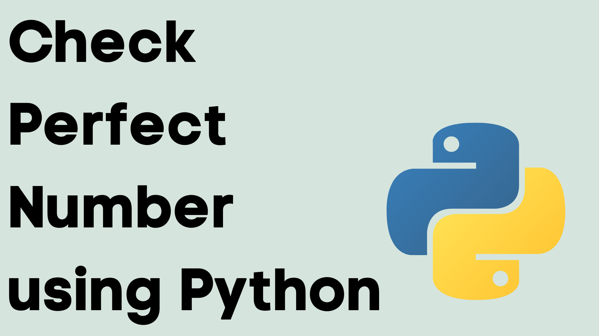 Check Perfect Number using Python