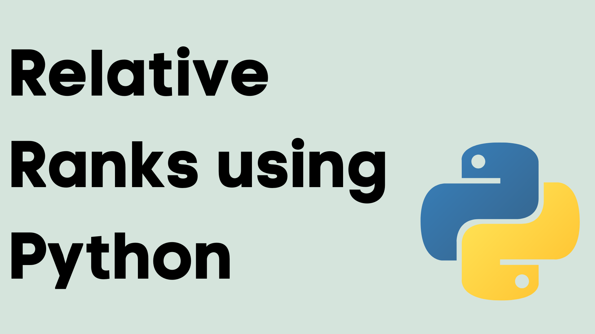 Relative Ranks using Python