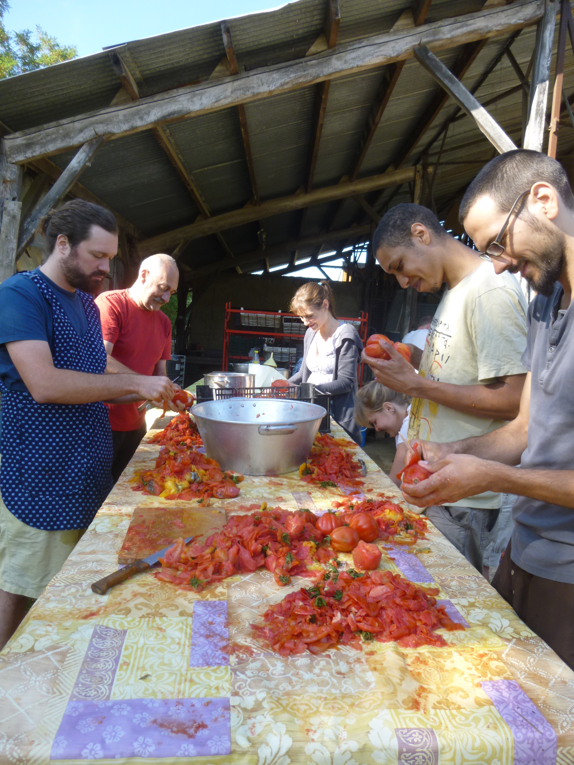On pèle les tomates ébouillantées pour que ce soit plus simple