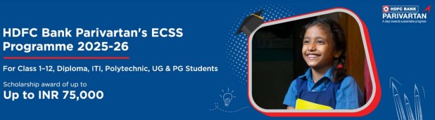 HDFC Bank Parivartan's Educational Crisis Scholarship Support (ECSS) Programme - HDFC Bank Online Application