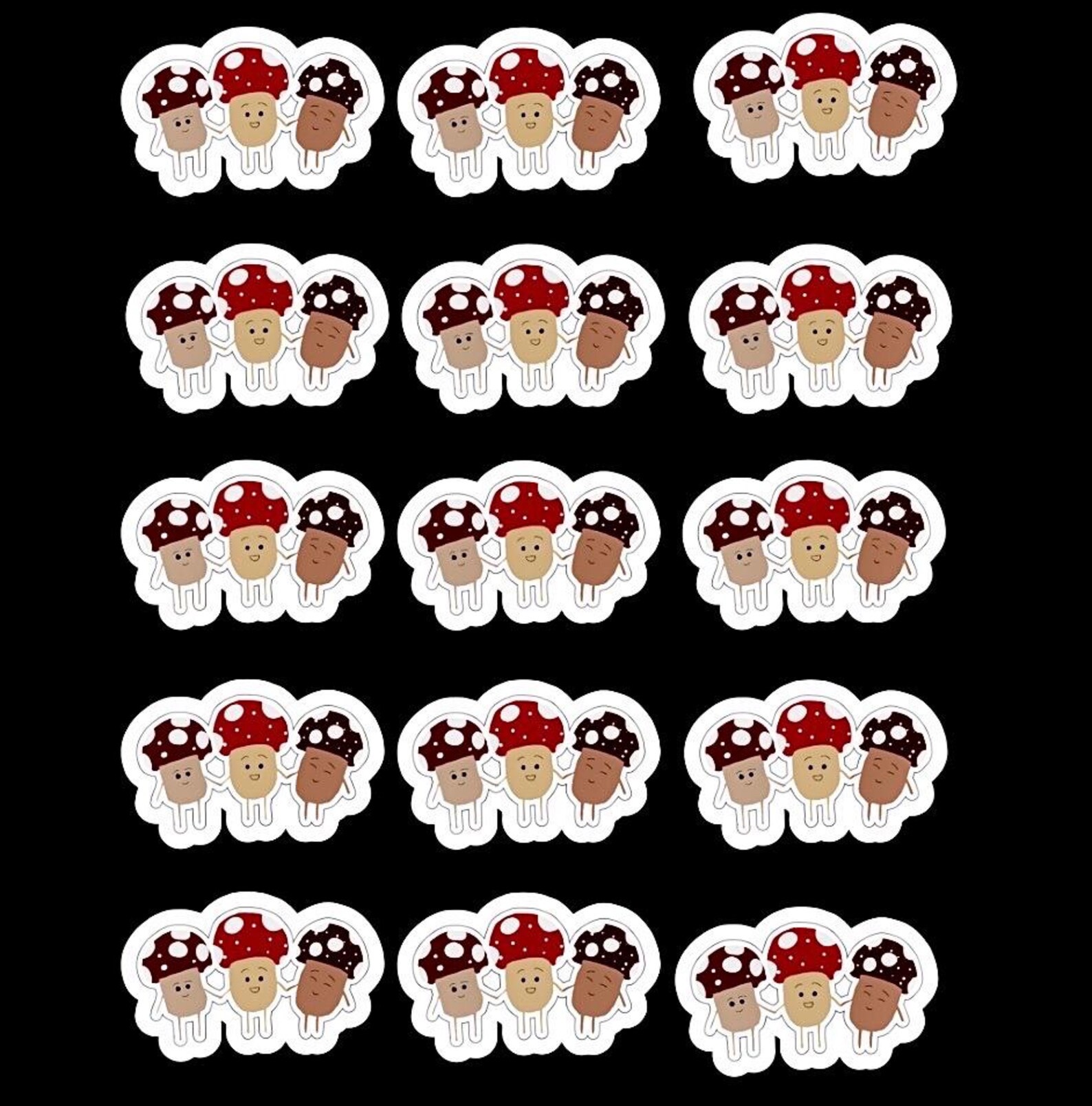 Mushroom Trio Stickers