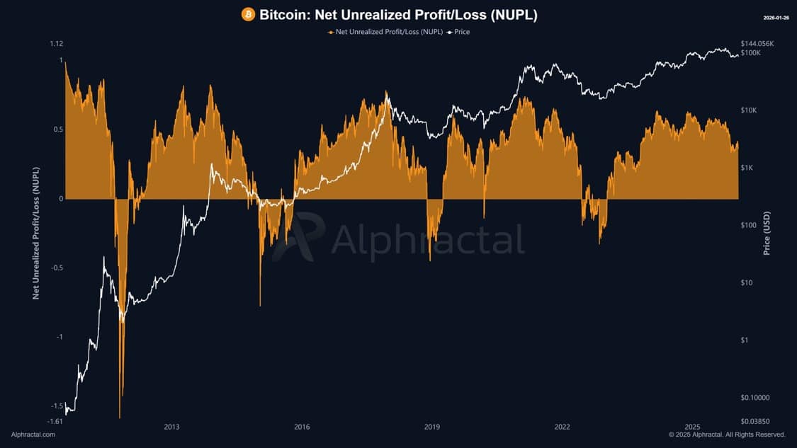 Bitcoin net unrelaized profit loss