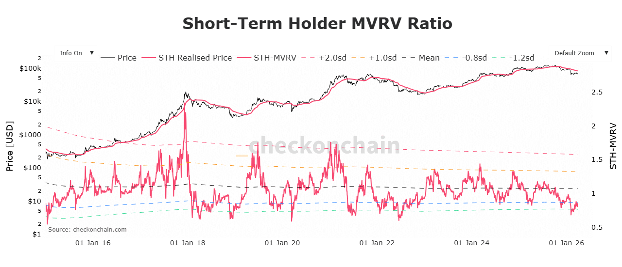 Bitcoin short term holder realized price
