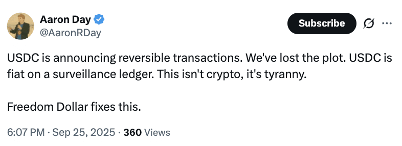 L'USDC annonce des transactions réversibles