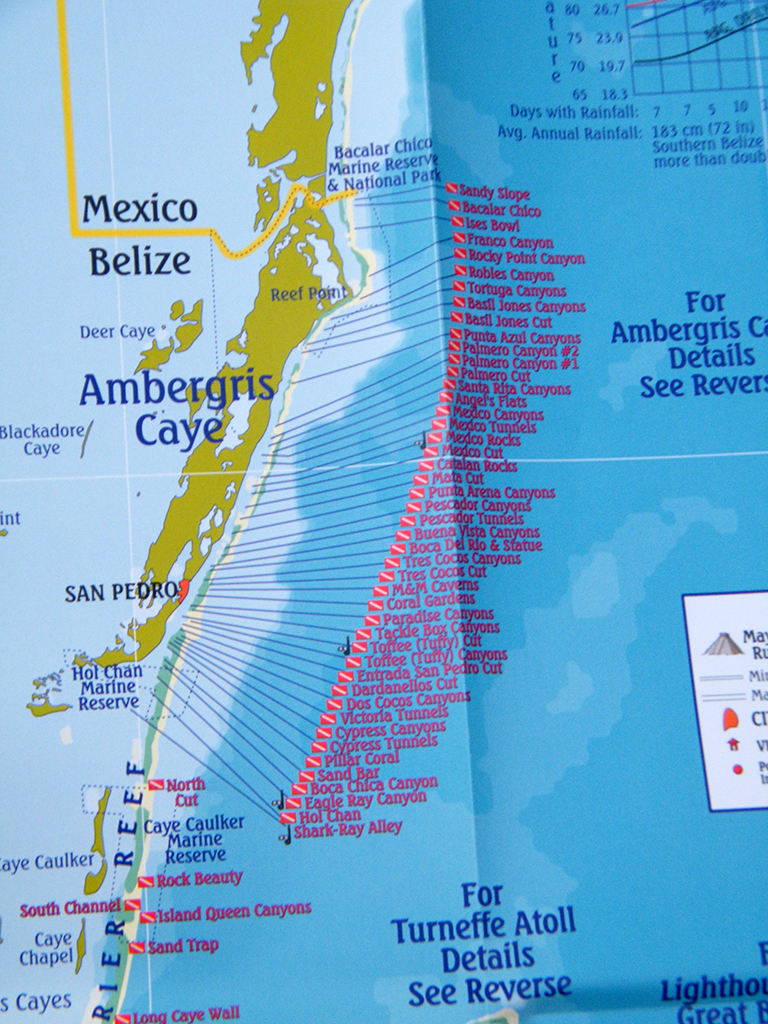 Ambergris Caye Tourist Map BTB Dive Map Ambergris Caye 