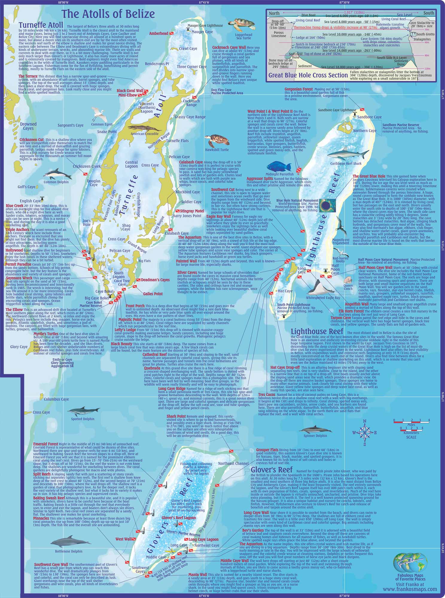 Great Blue Hole Map Researchers Reveal First Ever 3D Map Of Belize S Belize Atolls Dive Mapsm 