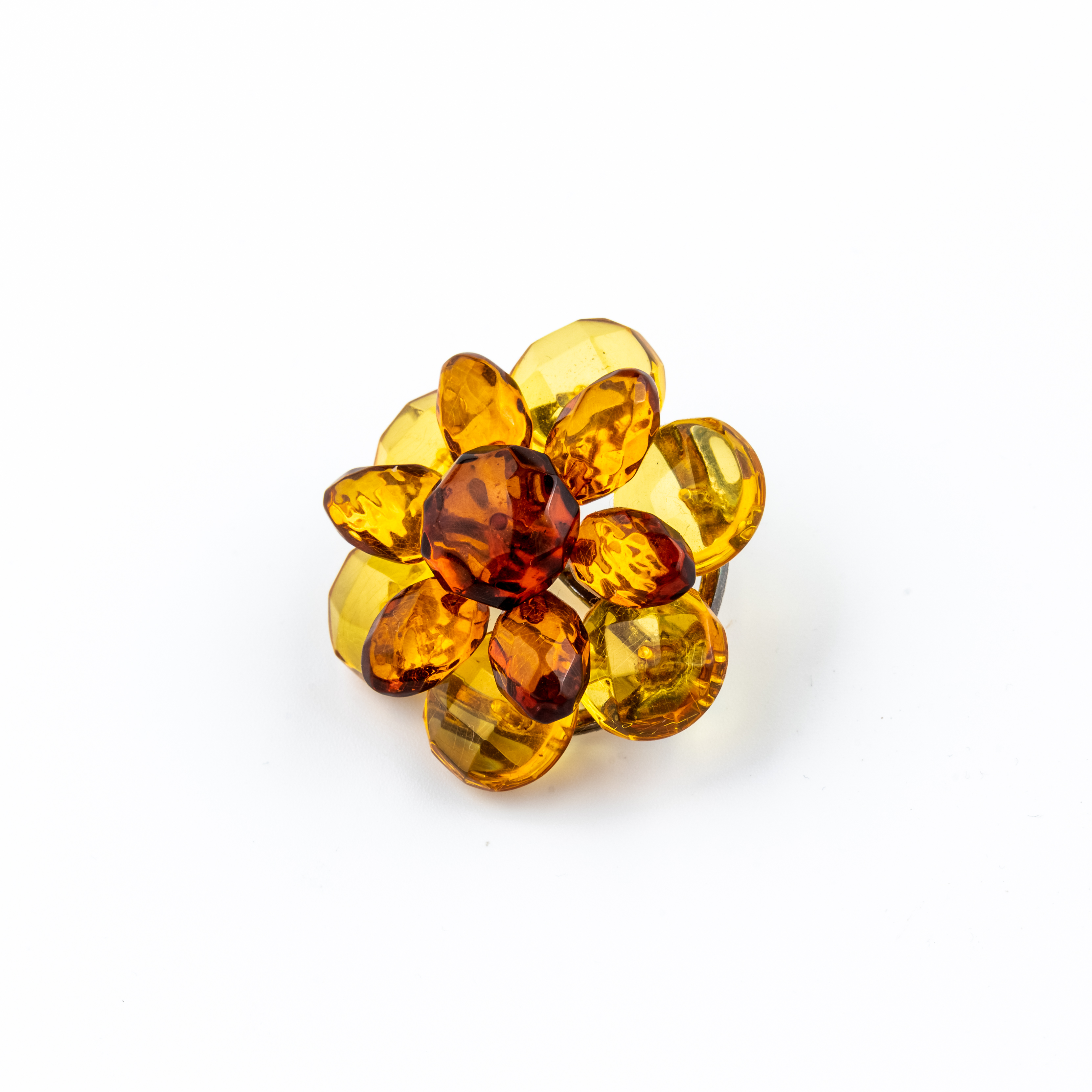 Natural Baltic Amber Brooch "Lily"