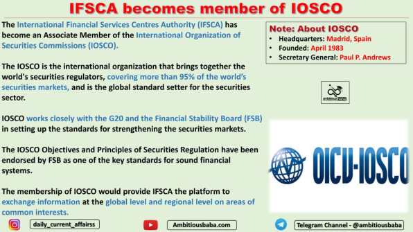 IFSCA becomes member of IOSCO