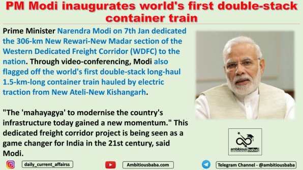 PM Modi inaugurates world's first double-stack container train