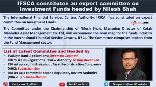 IFSCA constitutes an expert committee on Investment Funds headed by Nilesh Shah