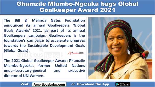 Ghumzile Mlambo-Ngcuka bags Global Goalkeeper Award 2021