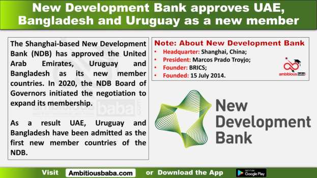 New Development Bank approves UAE, Bangladesh and Uruguay as a new member
