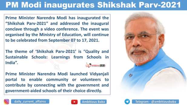 PM Modi inaugurates Shikshak Parv-2021