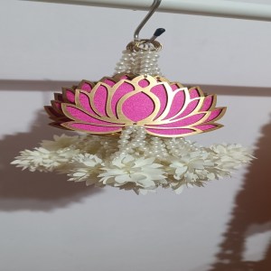 Red Lotus With White Hanging