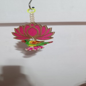 Pink Lotus with Parrot Hanging