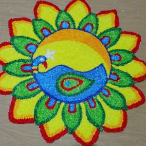 Peacock Rangoli Mat