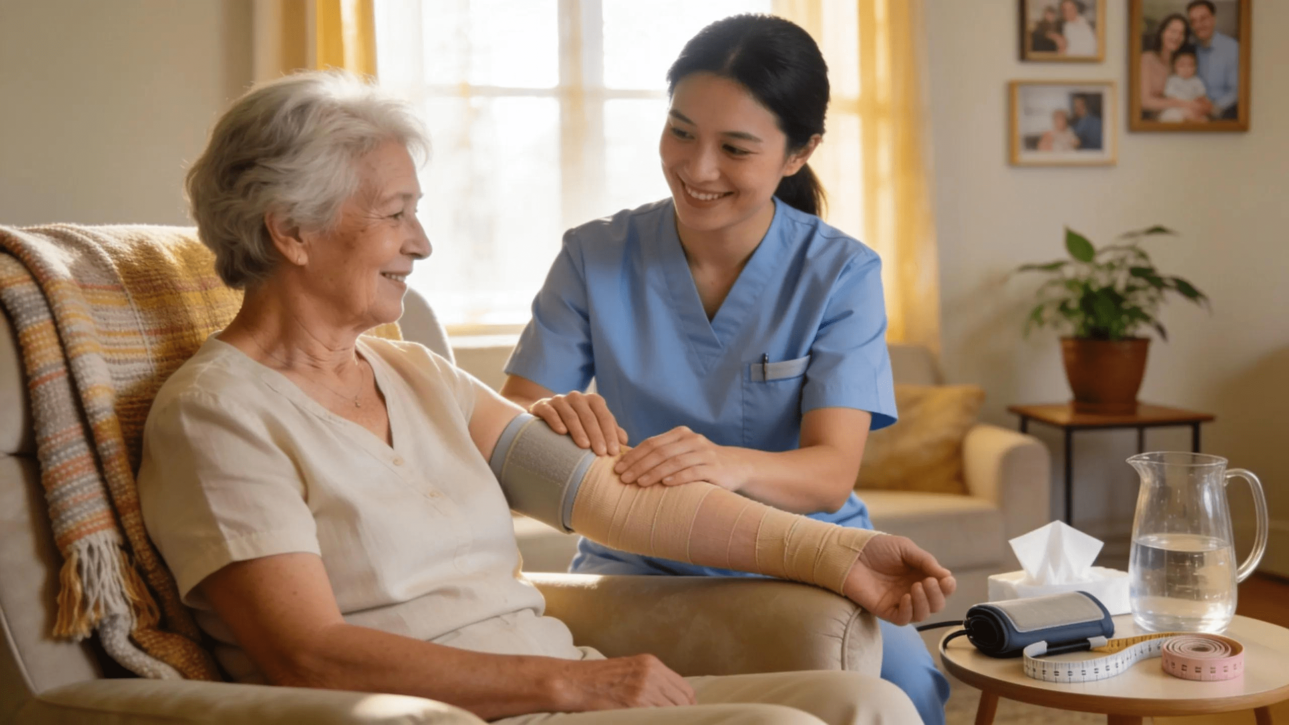 Certified therapist providing compassionate home care for lymphedema patients in Miami