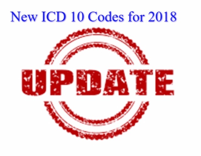 New ICD 10 Codes for 2018