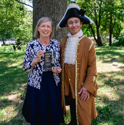 Nancy Spannaus poses with Hamilton. (Andrea MacScott)