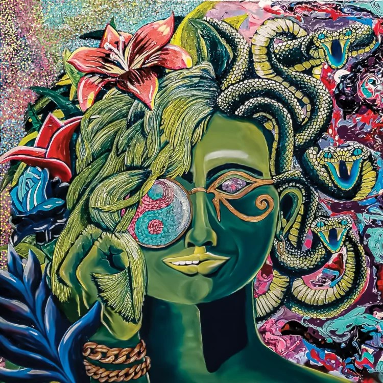 Acrylic Painting of Duality of Beauty