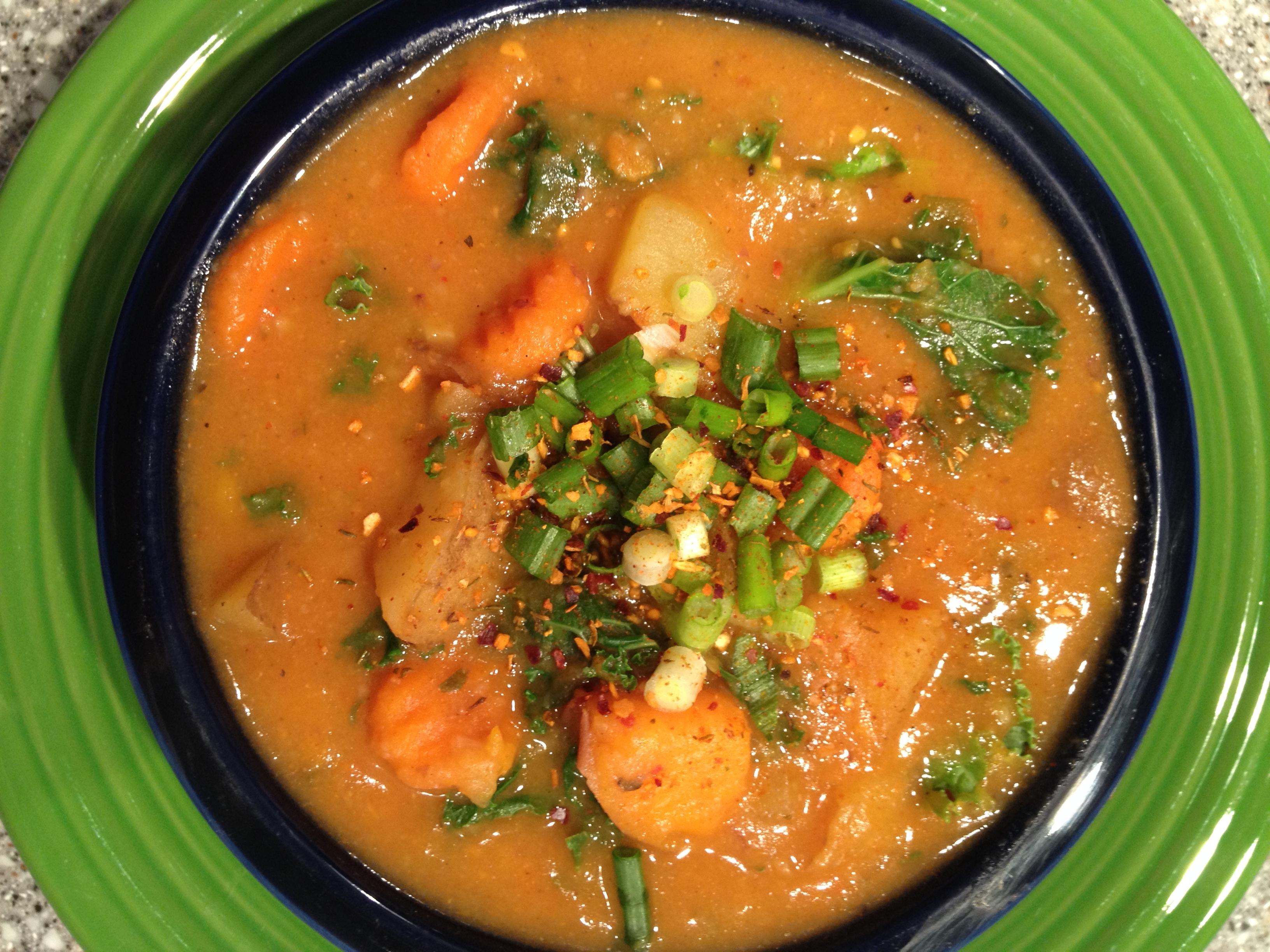 Serve with more green onions and a dusting of spices