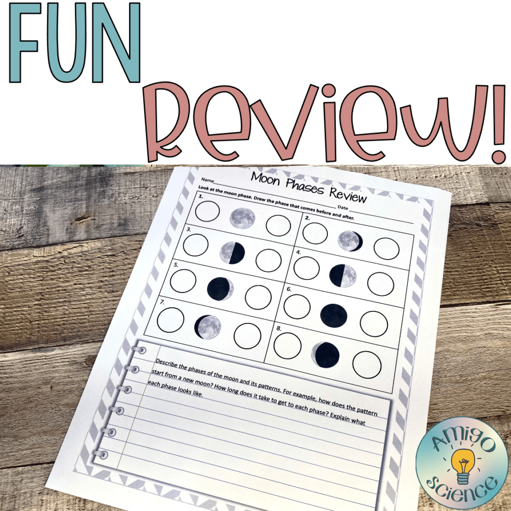 Phases of the moon worksheets