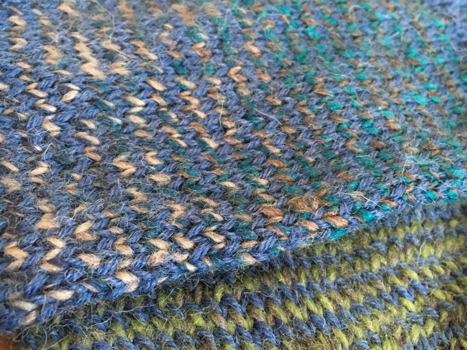 helix striped socks with contrast self striping yarn