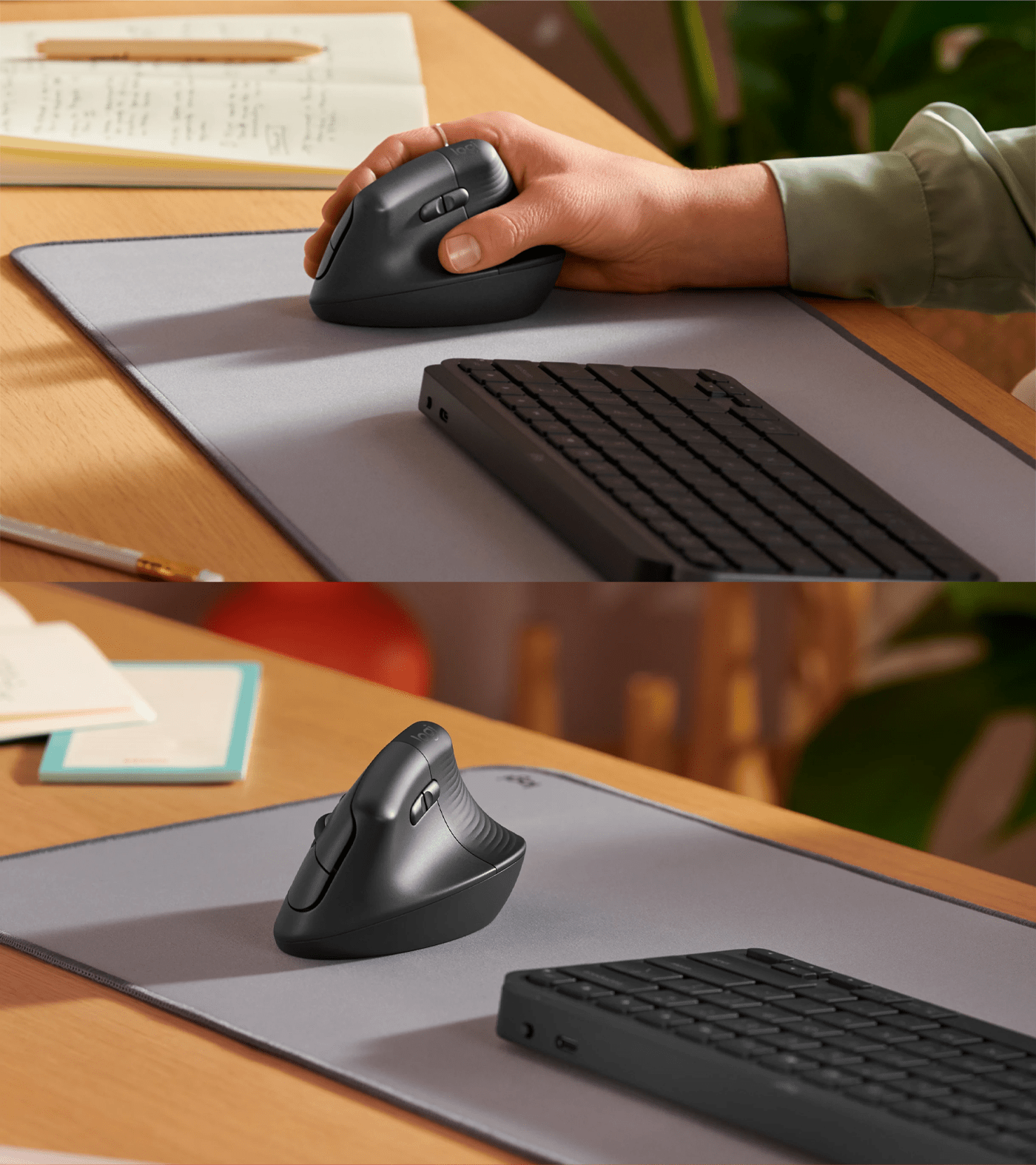 Logitech LIFT Vertical Ergonomic Wireless Mouse - Graphite