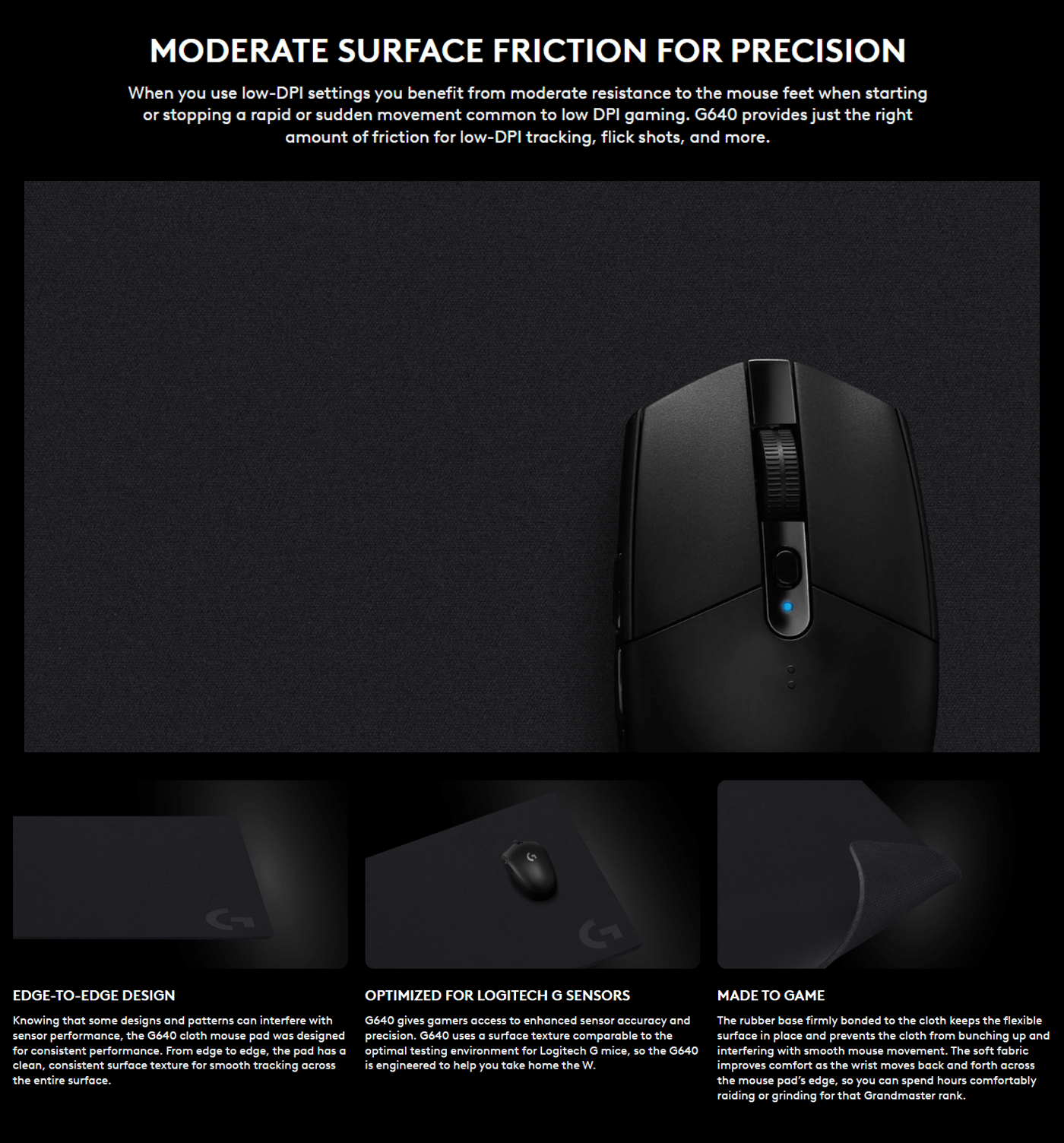 Logitech G640 Large Cloth Gaming Mouse Pad